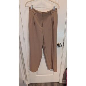 Joie High Waisted Straight Leg Crepe Trouser Pants Camel Tan Size 6